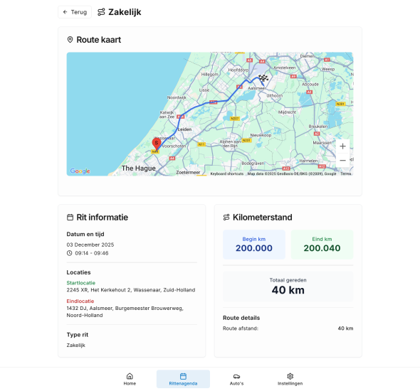 Carss-app - Rittendetails